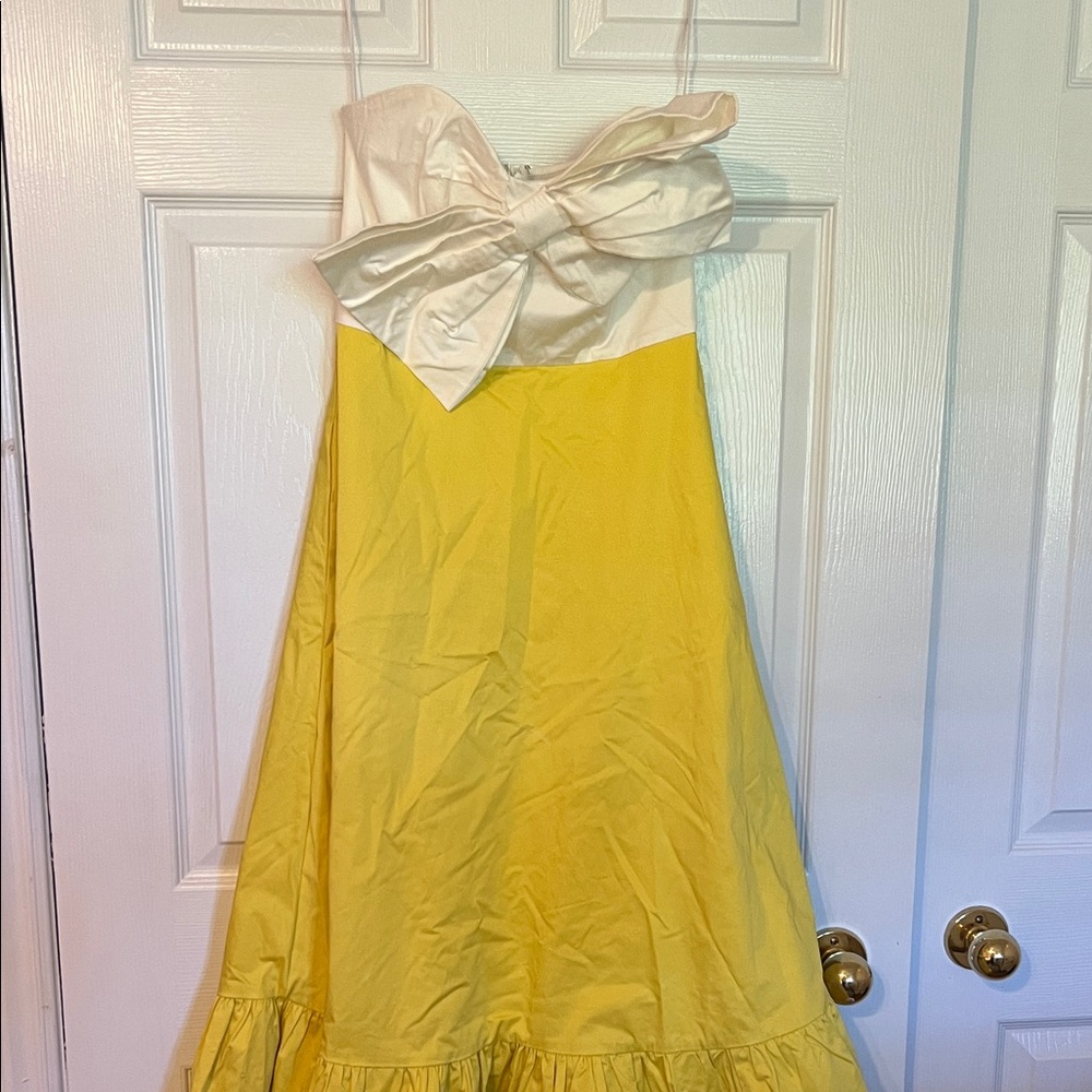 Hutch Strapless Yellow and White Dress